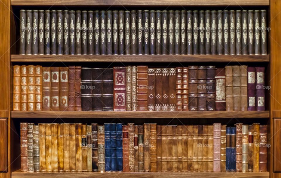 book shelf filled with old books