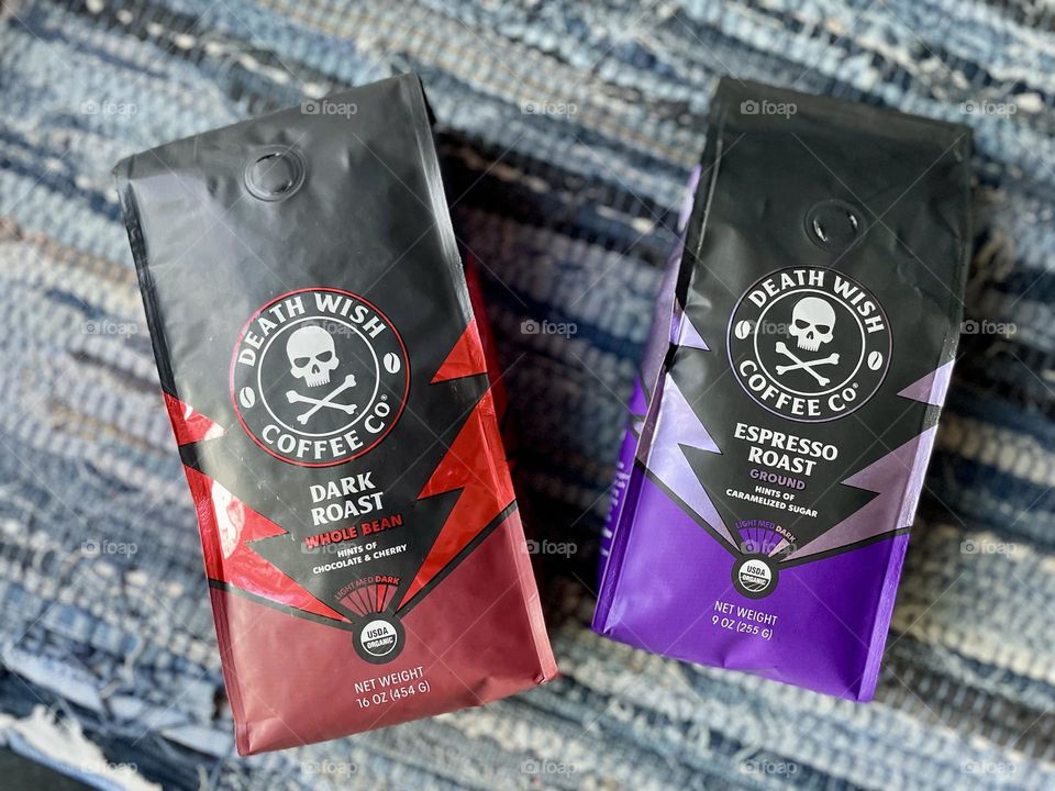 Death Wish coffee brand, coffee brand photo shoot, Death Wish branded coffee, strong coffee brand 