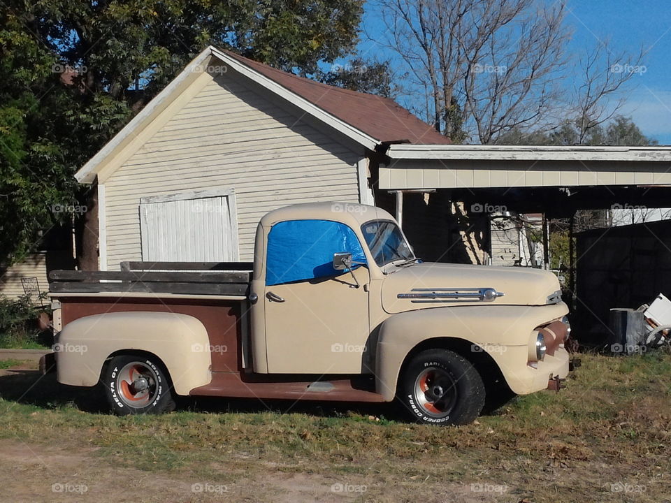 Old truck with matching garage