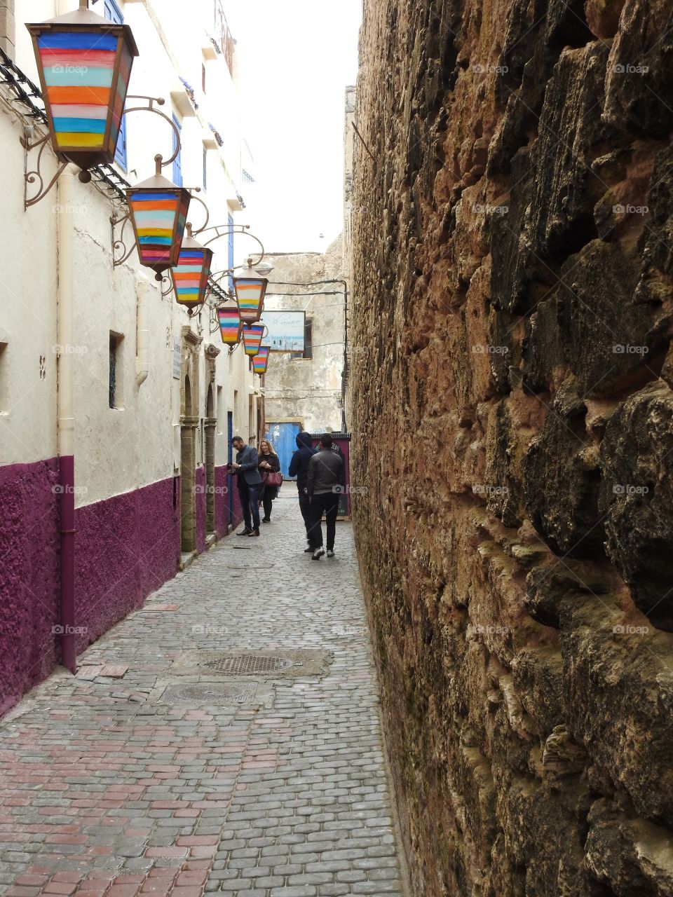 Alley with purple wall