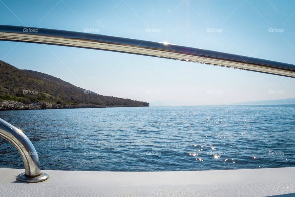 Cruising on yacht in Croatian sea