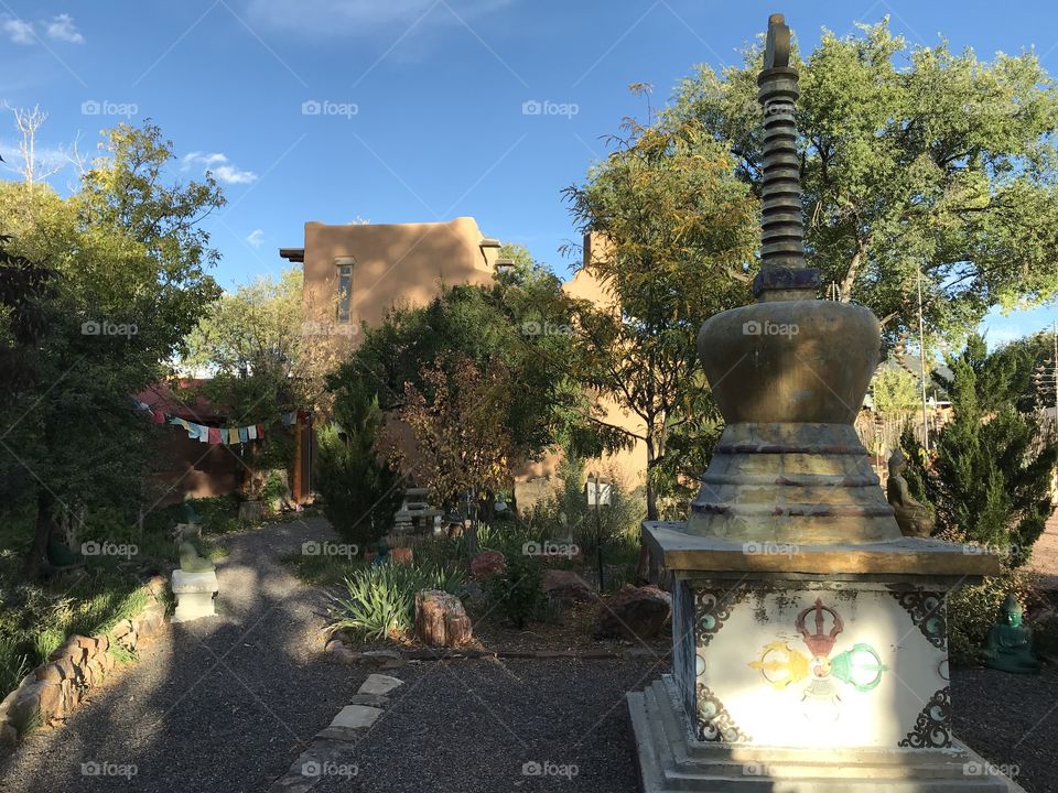 Tibetan Stupa in the Tibetan Garden in Santa Fe, New Mexico
