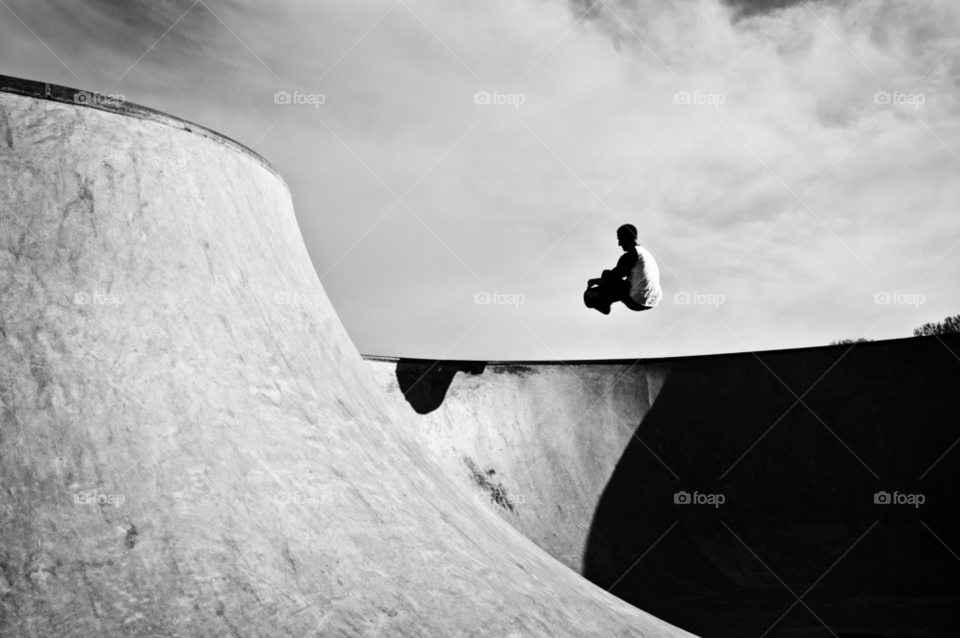 People, Monochrome, Skateboard, Skate, Man