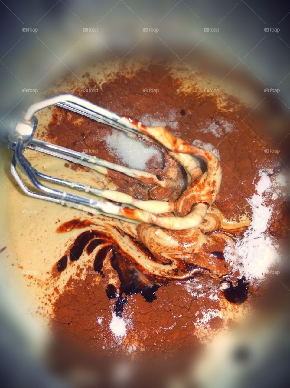 Baking chocolate cake from the scratch.