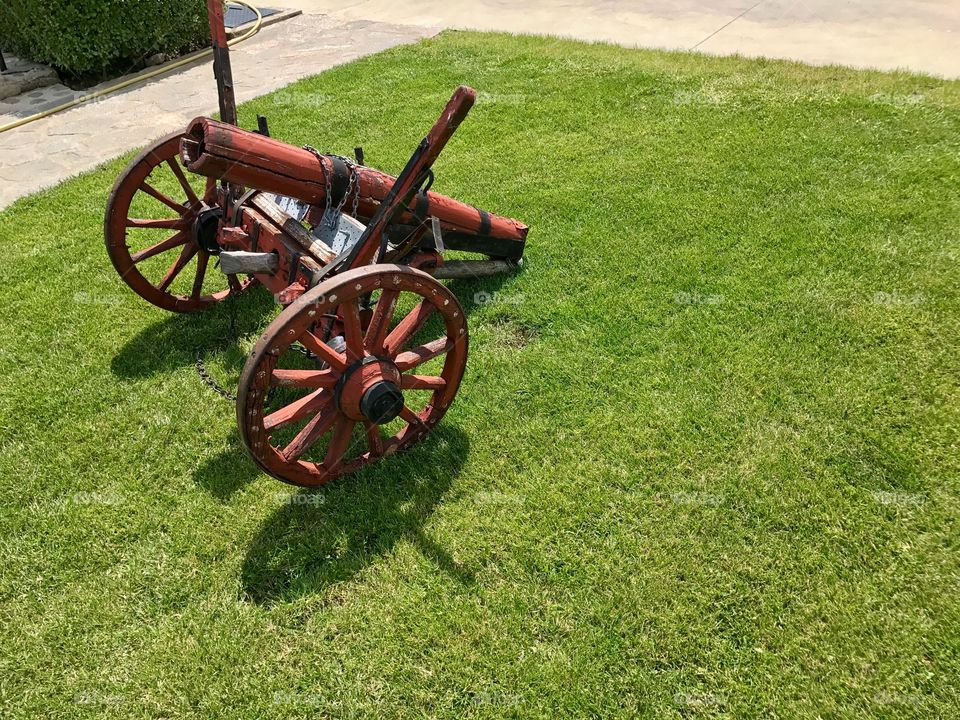 Grass, No Person, Field, Cannon, Gun