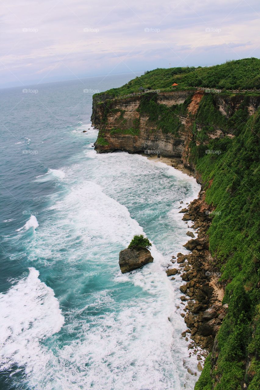 Beautiful shore line and cliff Indonesia 