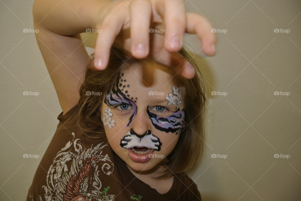 Facepainting-purple tiger