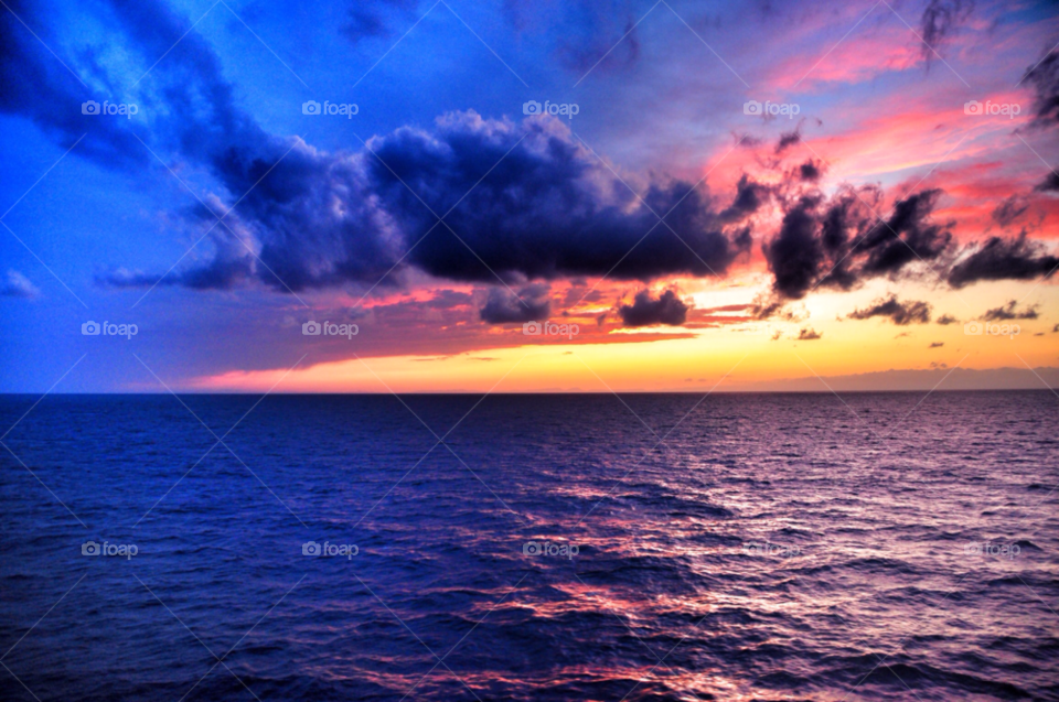 mediterranean sea ocean sky sunset by piet05