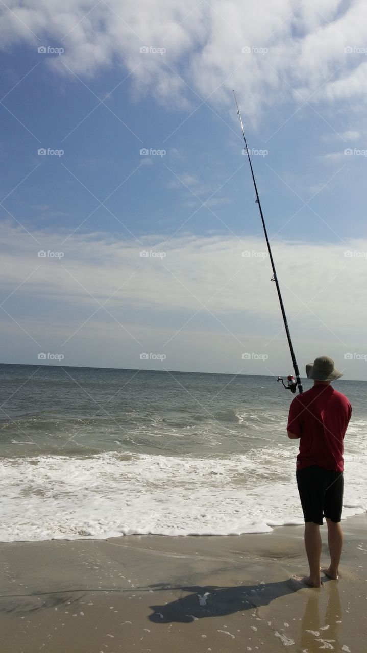 surf fishing. harvey cedars, nj