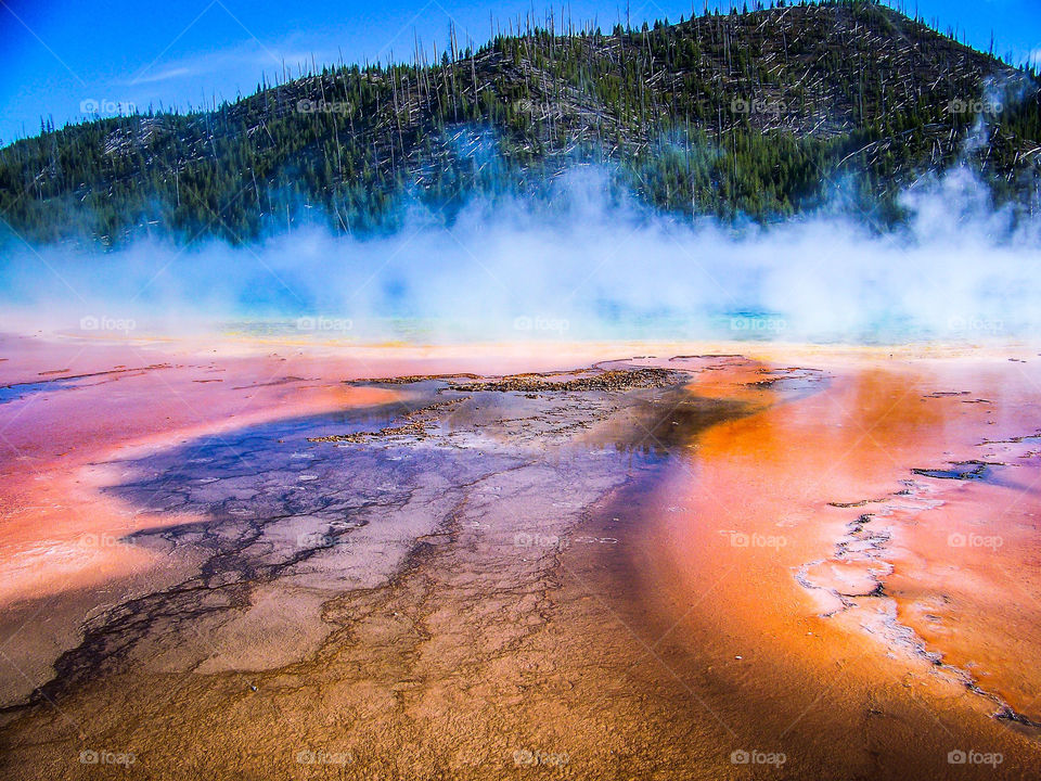 High angle view of hotspring