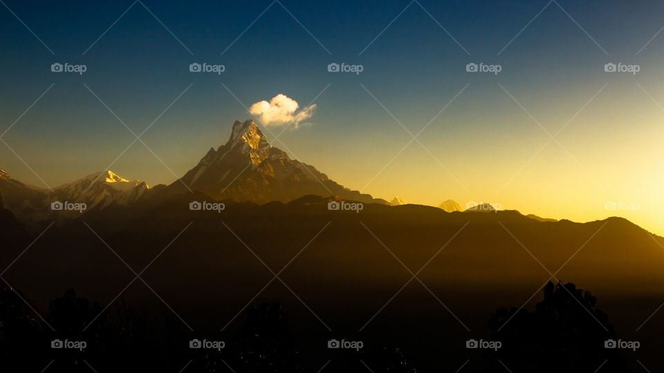 Sunset, Mountain, Dawn, No Person, Landscape