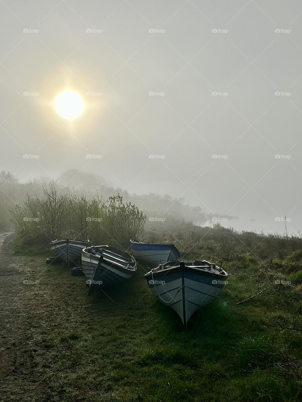 Misty morning Lough Conn Co Mayo Ireland