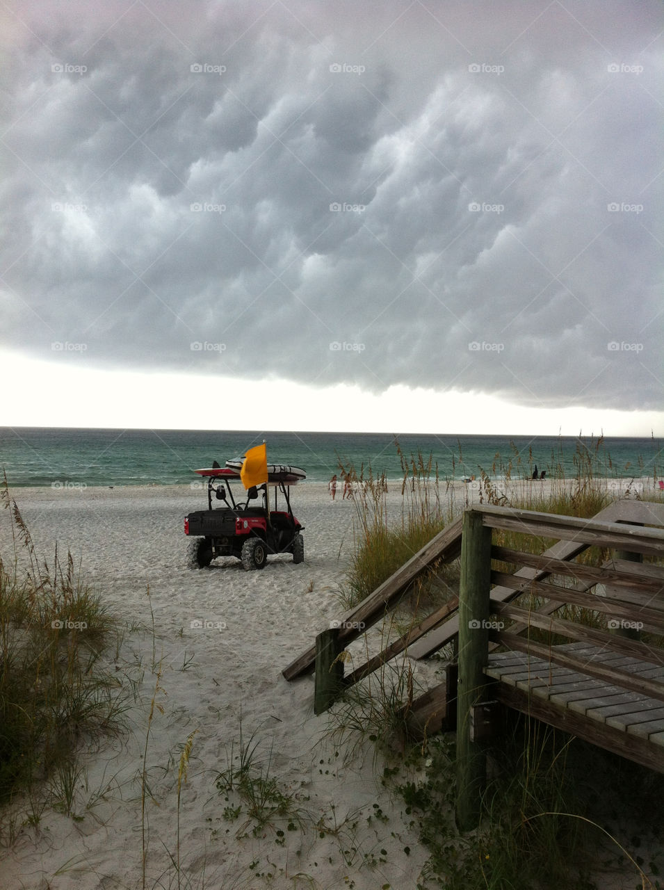 beach clouds storm lifeguard by mhavertj