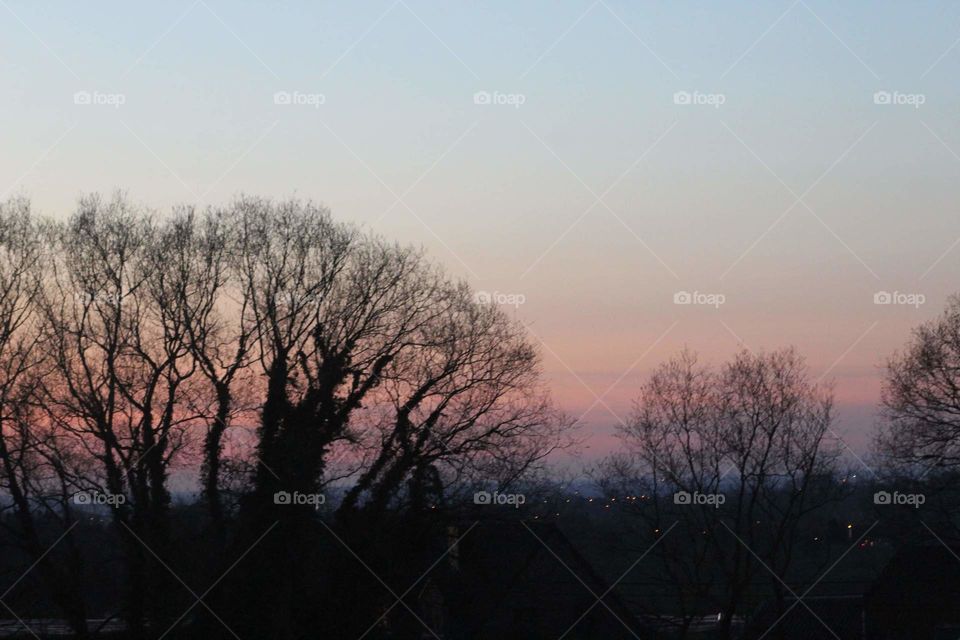 Paysage au couché du soleil