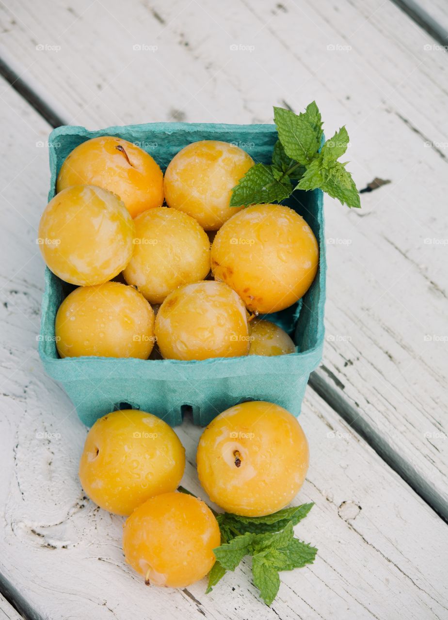 Yellow plums from the garden 