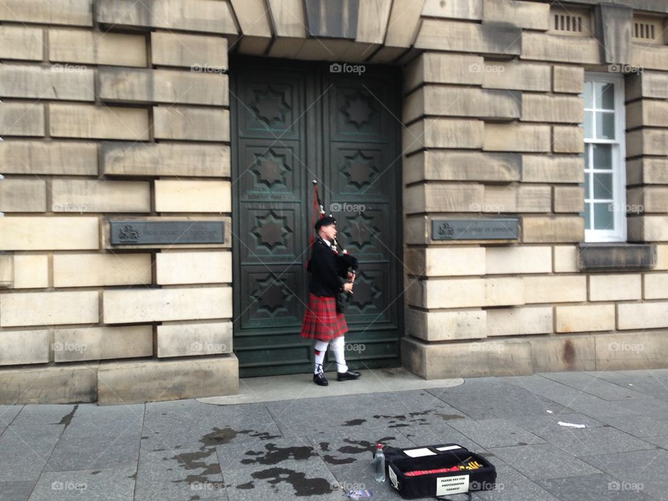 Scotsman with bagpipes