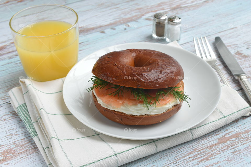 Smoked salmon on a plate 