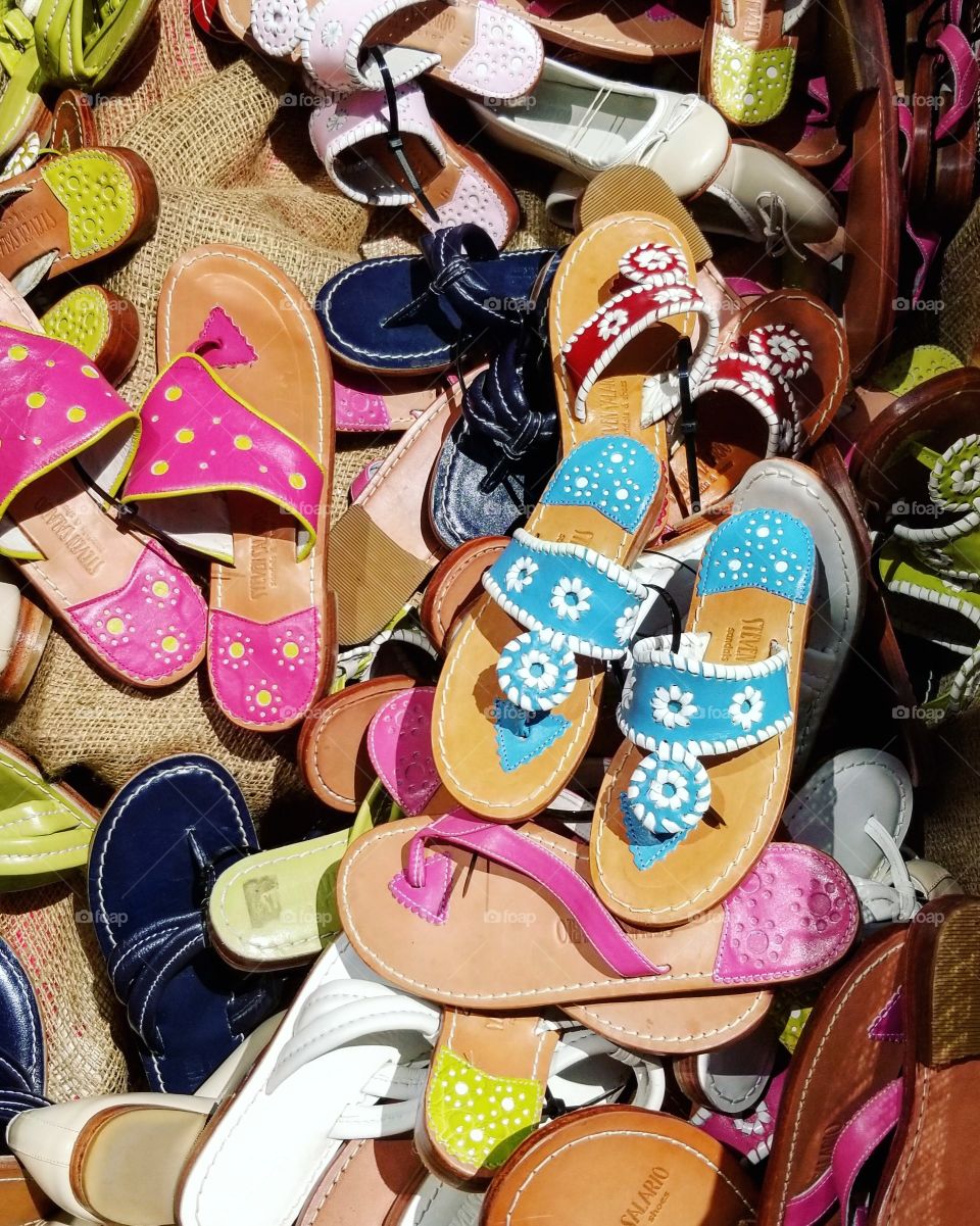 Pile of Colorful Sandals