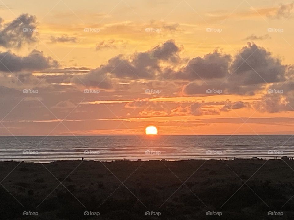 Sunset over the Pacific Ocean