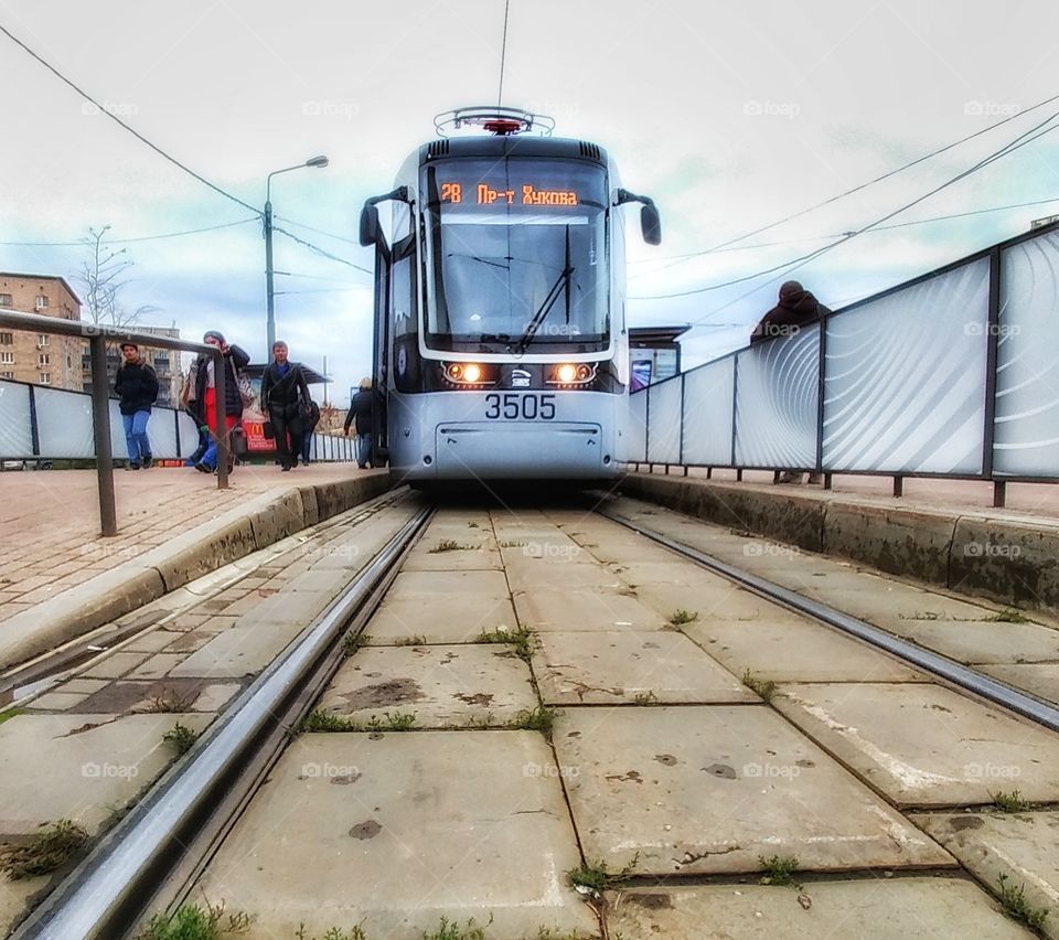 I was walking by a tram stop and noticed this view.