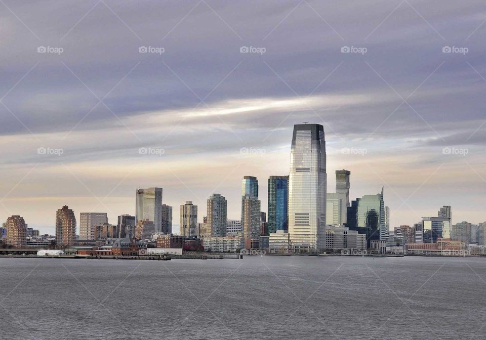 Jersey City Skyline on the Hudson River by zazzle.com/fleetphoto