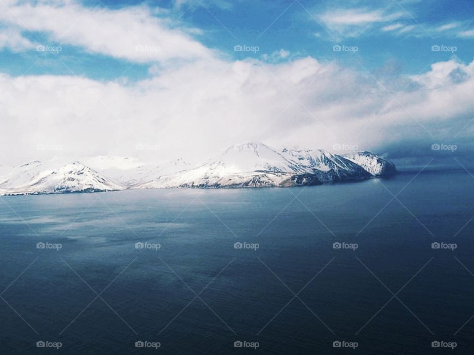 Snow on the Mountains by Bering Sea