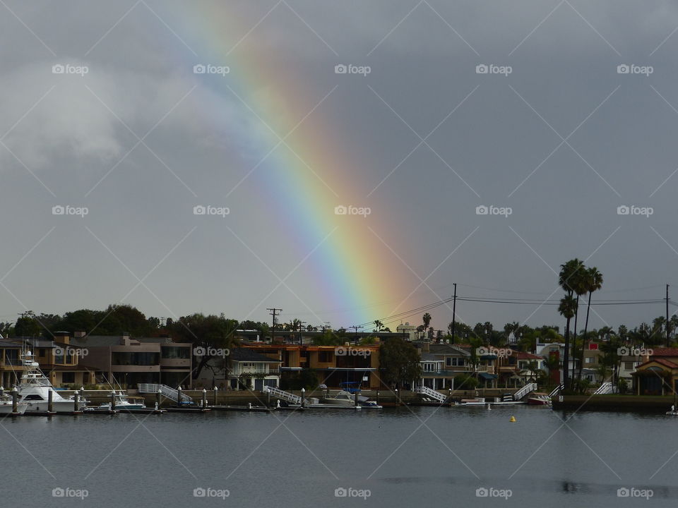 Rainbow in the midst of grey