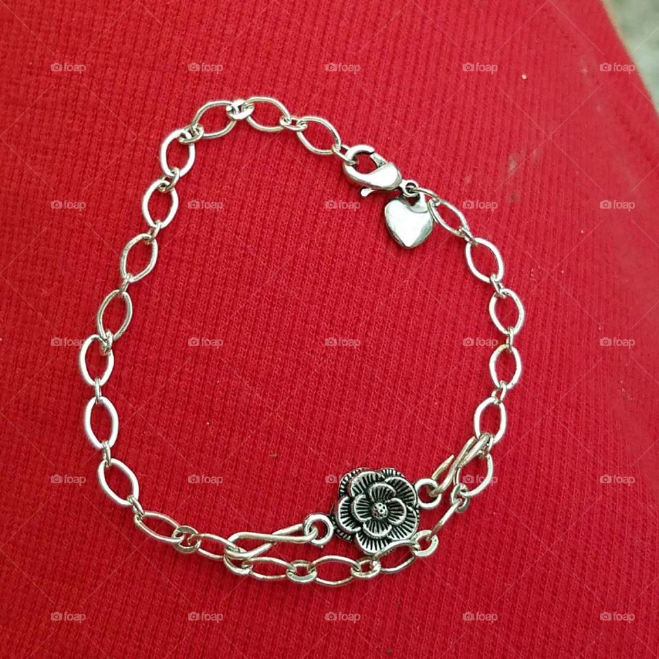 vintage ss. rose &heart bracelet