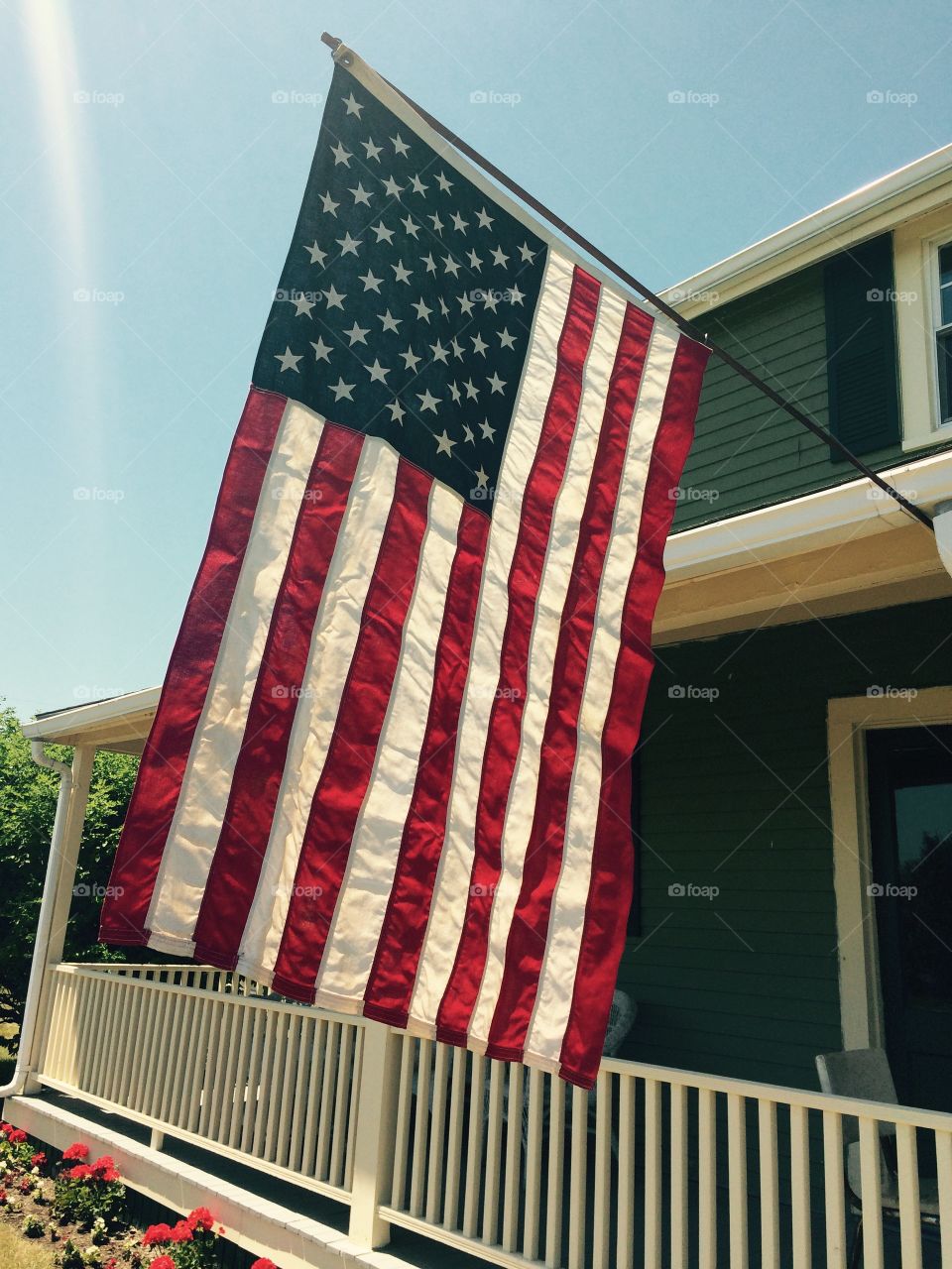American flag on Fourth of July 