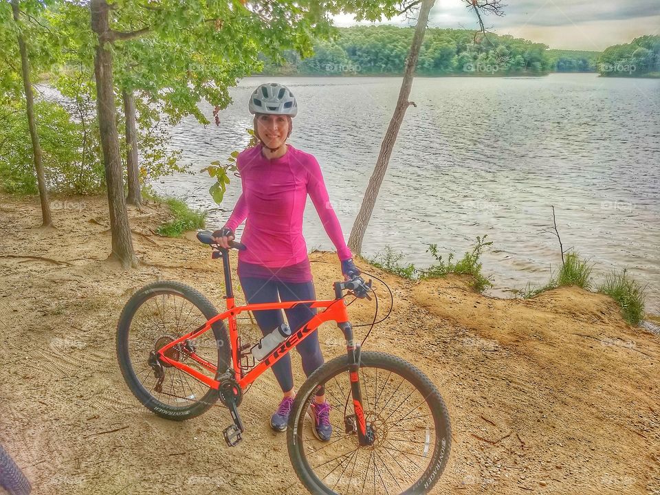 beautiful woman cyclist