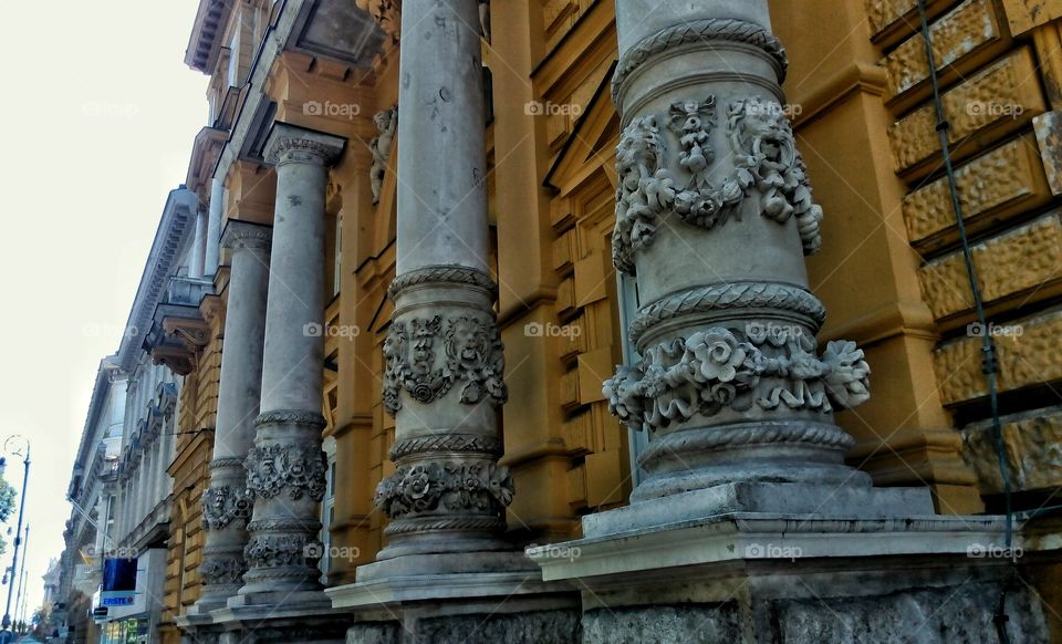 Impressive old city palace, downtown Zagreb, Croatia