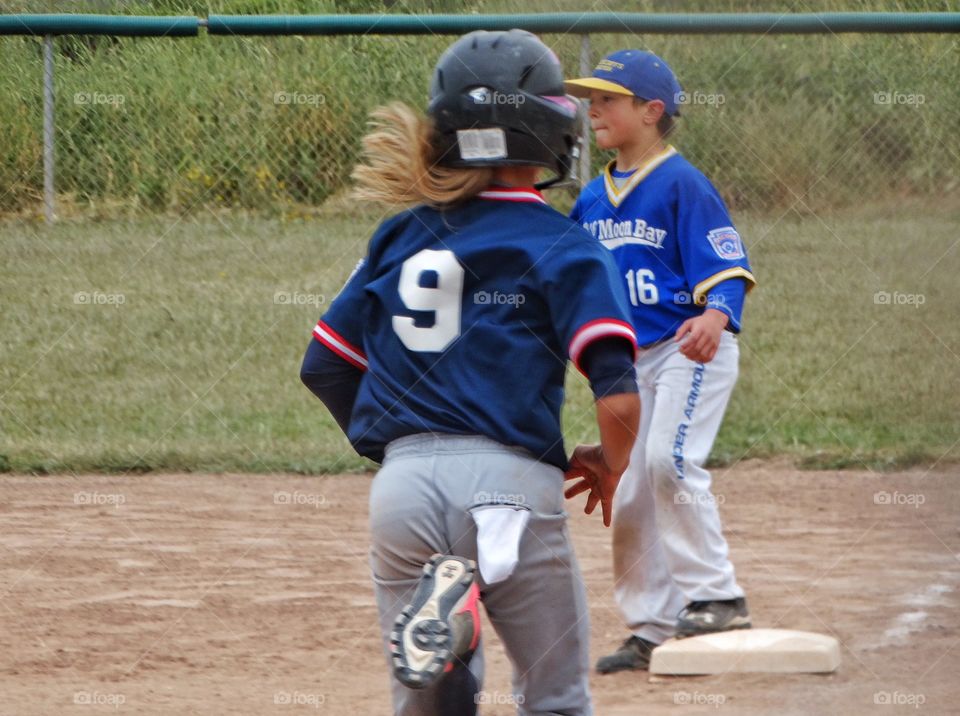 Love Running. Young Baseball Runner
