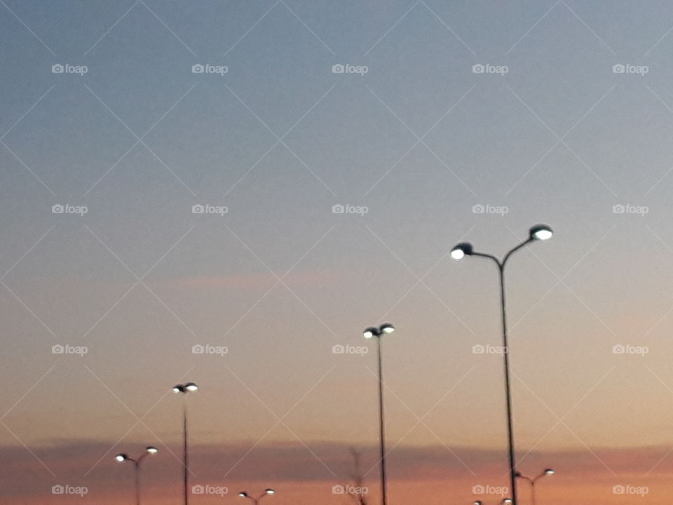 Sunset at the hospital car park