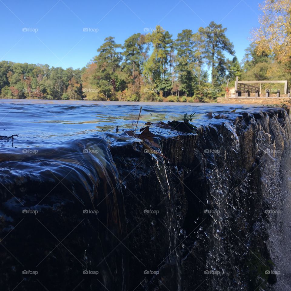 Waterfall at Historic Yates Mill in Raleigh North Carolina 