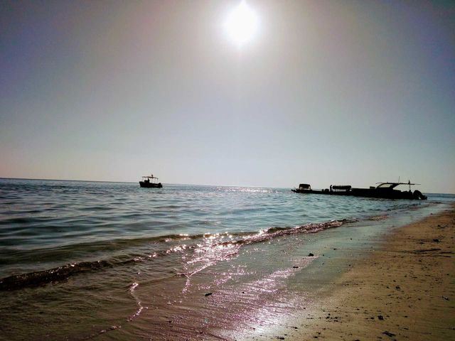 sun at beach