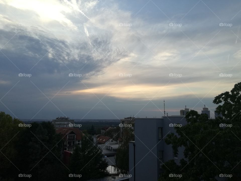 Belgrade evening sky