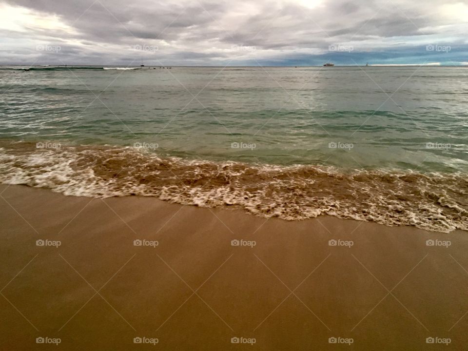 Aloha. Waikiki Beach waves