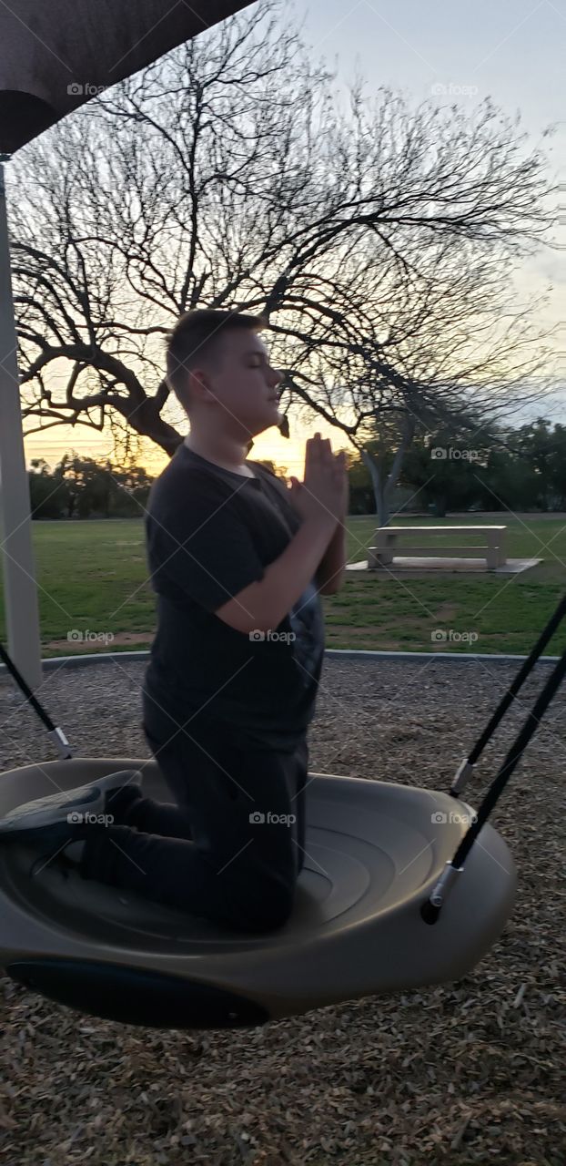 yoga as the sun sets