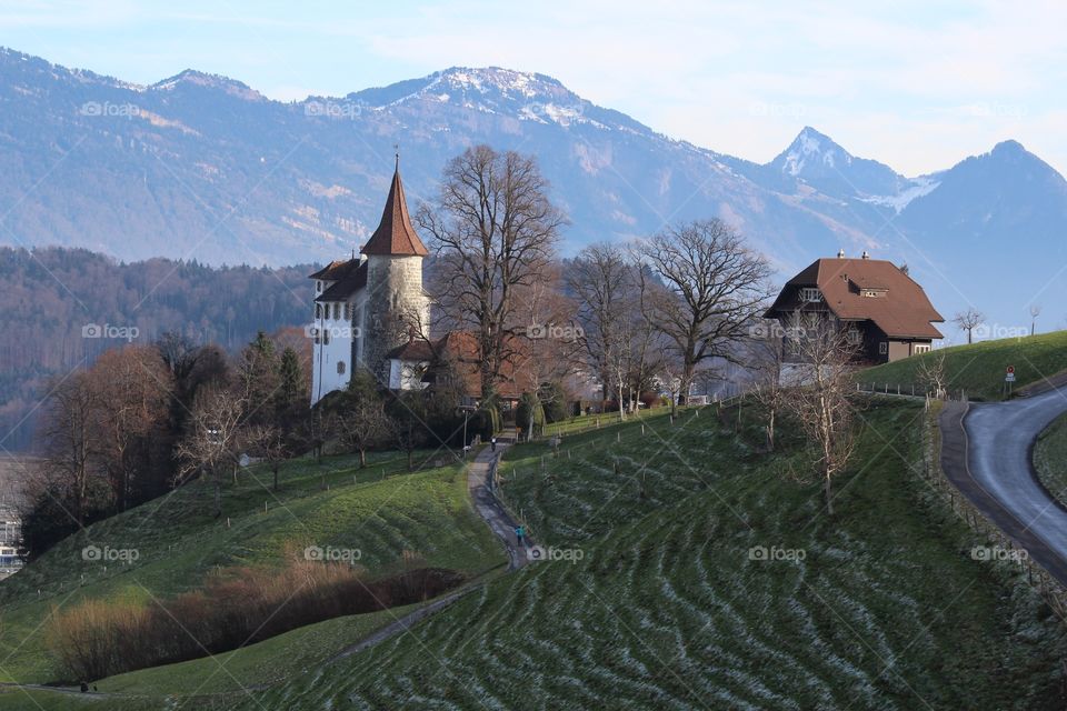 Swiss Alpine village near Kriens. Like in a fairytale. 