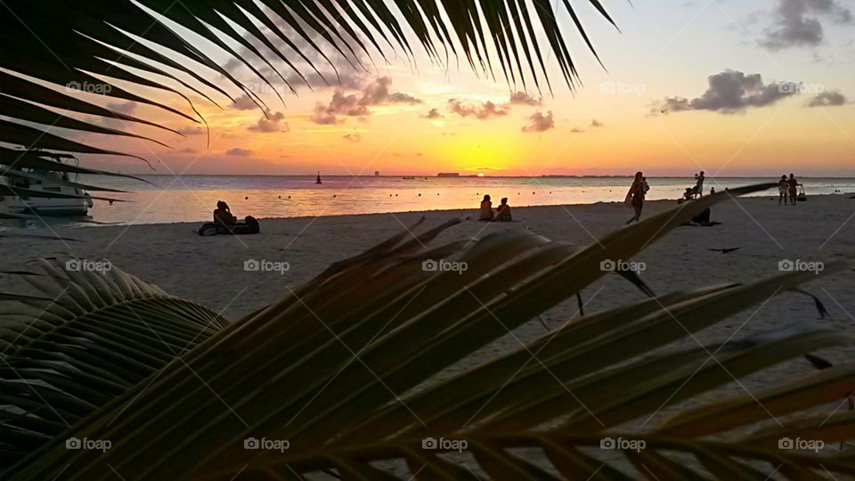 awesome sunset in a awesome sandy beach