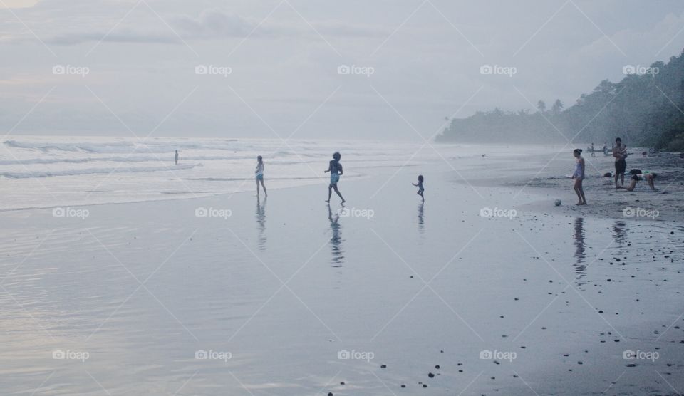 People having fun on the beach