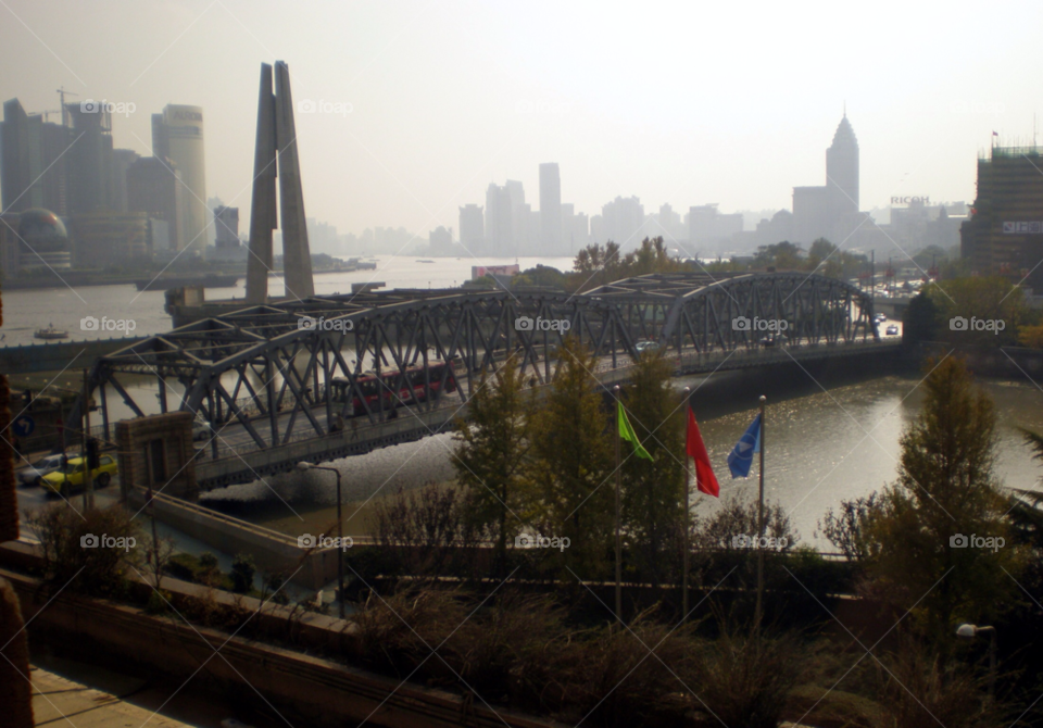 china skyline bridge shanghai by Barbman