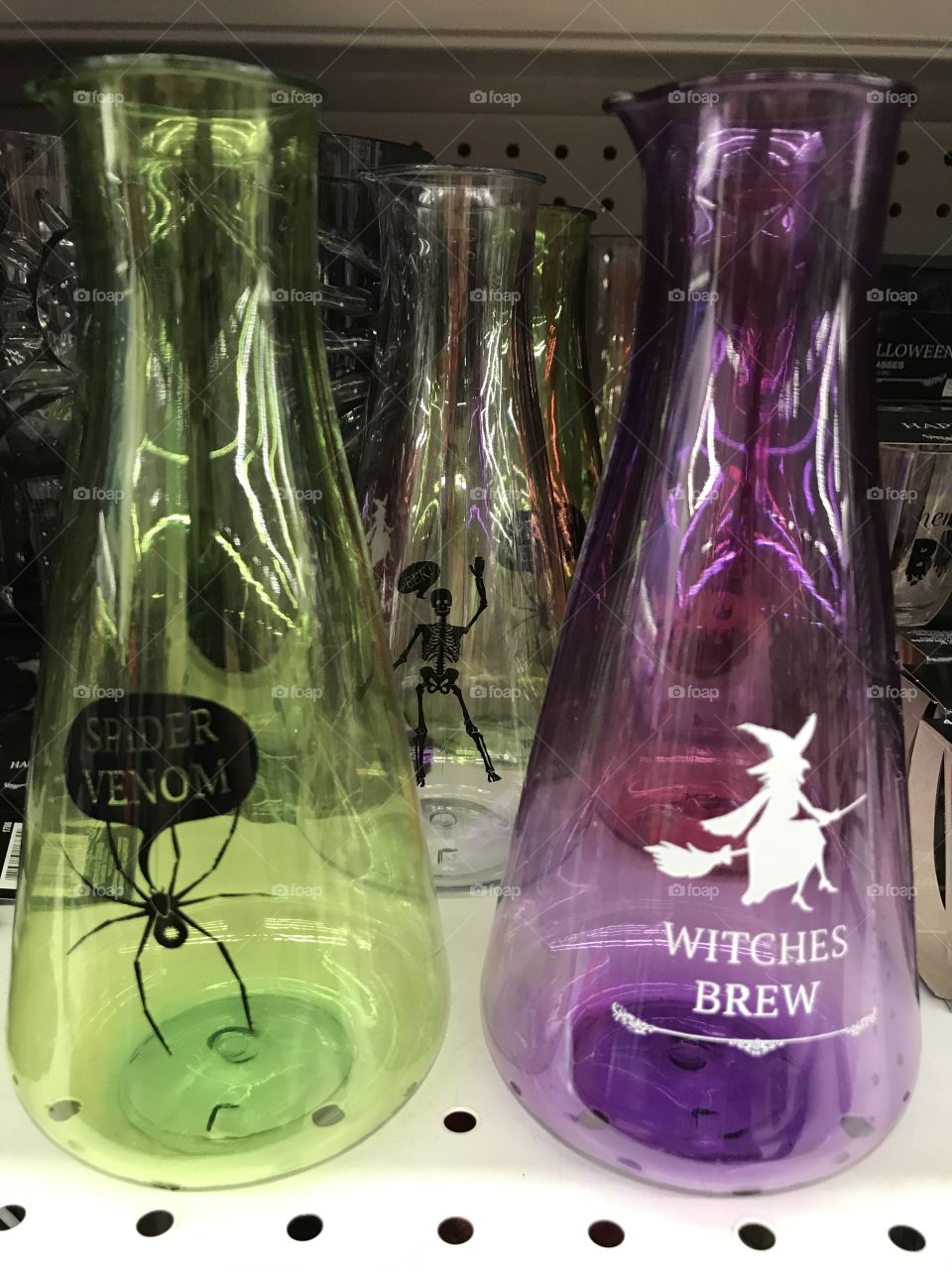 Halloween drink containers shaped like chemistry flasks  