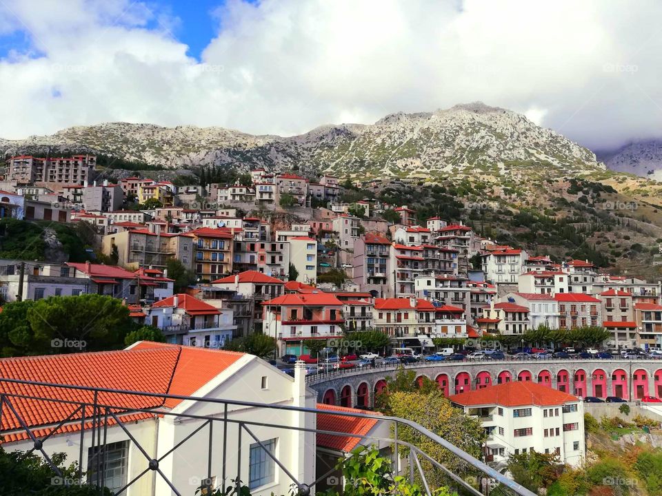 The beauty of Arachova town in Greece