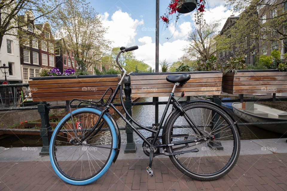 Bike in amsterdam on a bridge