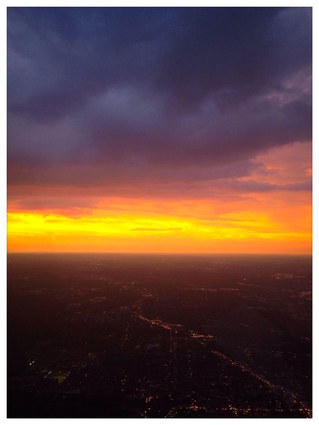 Sunset at takeoff