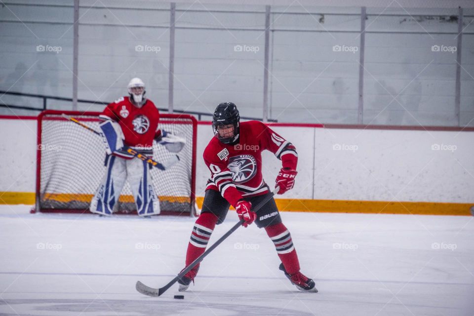 Taking a shot in ice hockey