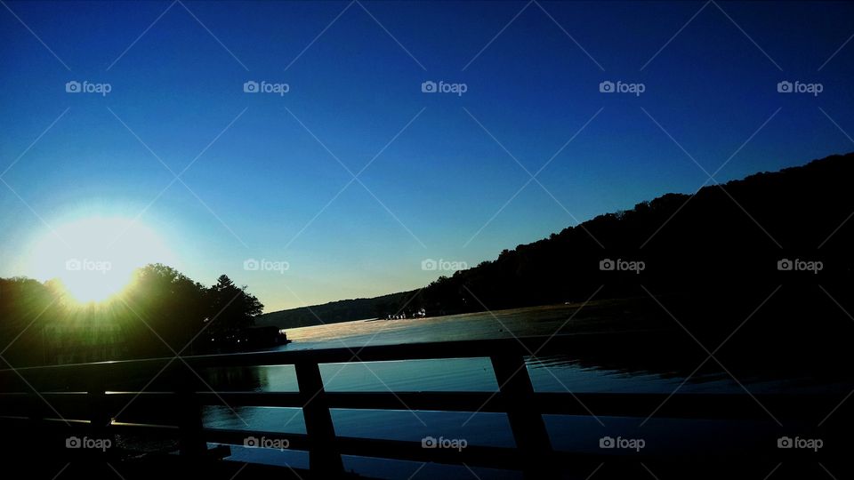 Sunset on Lake Hopatcong. I took this pic of the sun setting in New Jersey on 10/20/2015 on the River Styx Bridge