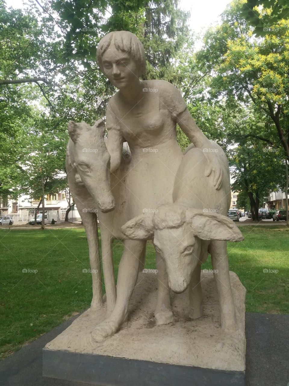 The girl with the animals