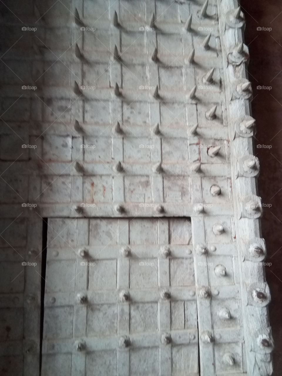 old antique main gate of ancient fort of Bathinda city- a monument protected by Govt Of India- inner part